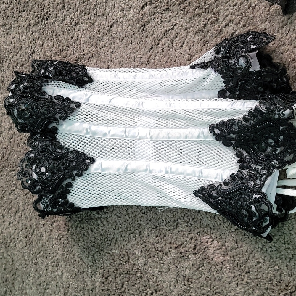 Black and white corset
